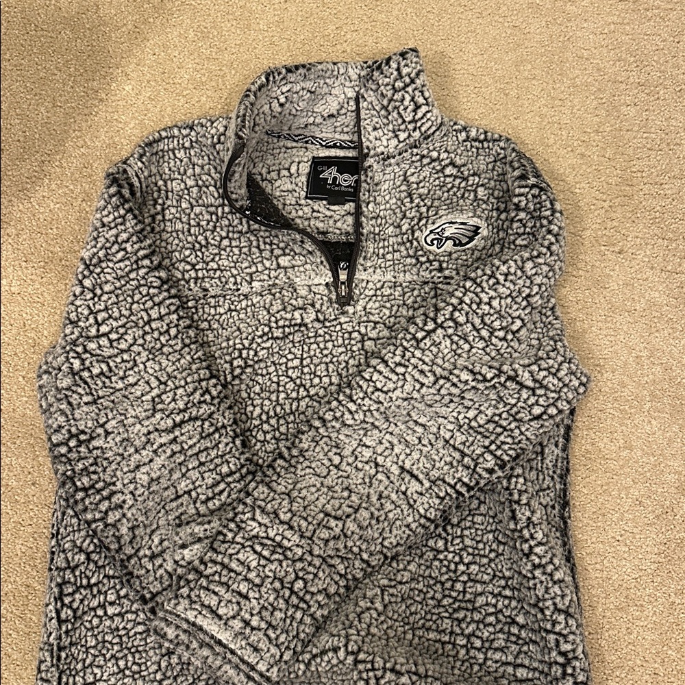 Philadelphia Eagles Sherpa Quarter-Zip Pullover - Picture 3 of 3